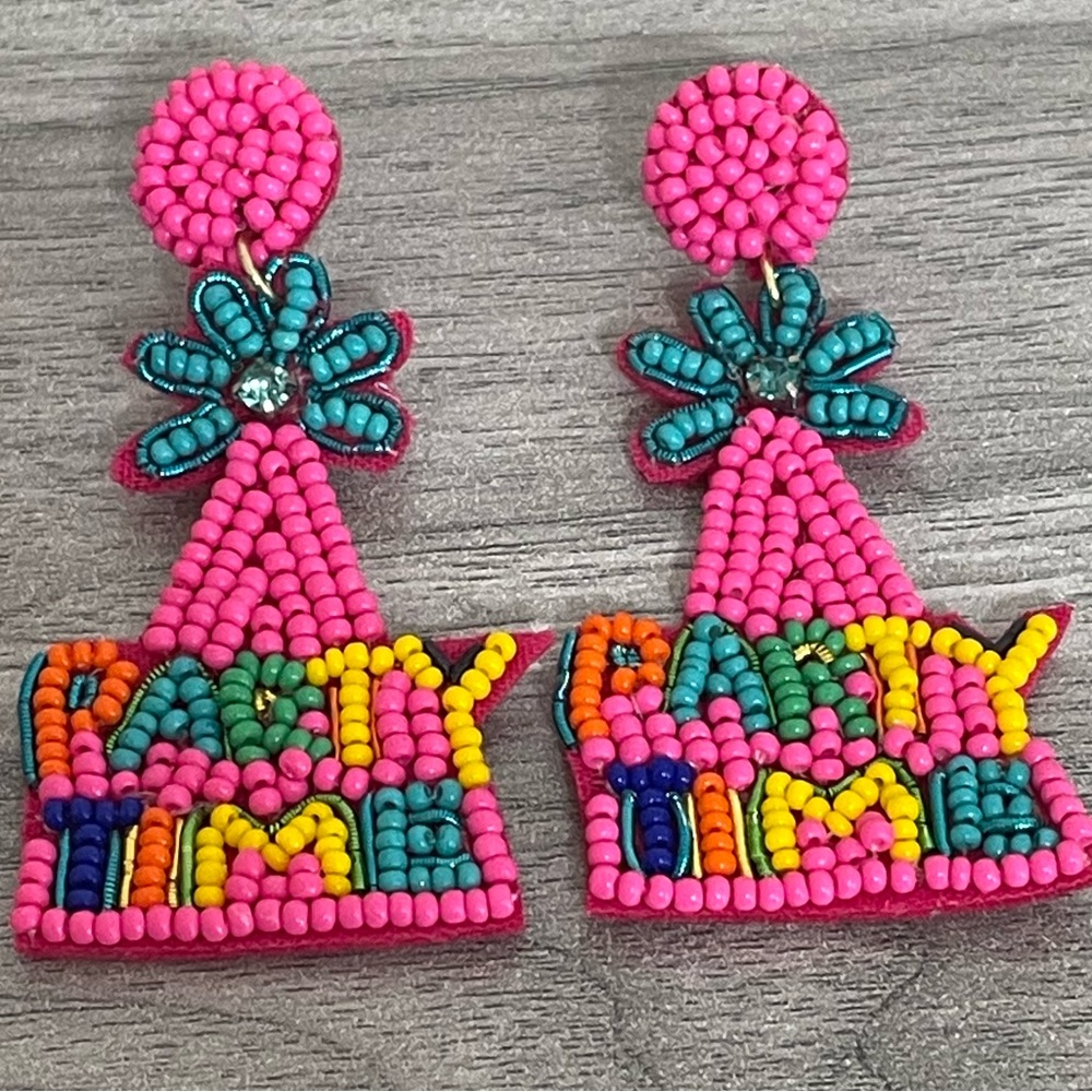 🎉💕Pink Multicolor Party Time Birthday Earrings